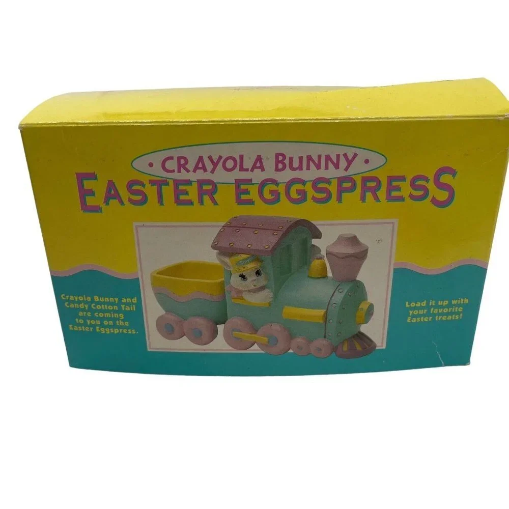 Vtg Hallmark Crayola Bunny Easter Eggspress Express Train Figurine 1993 in Box